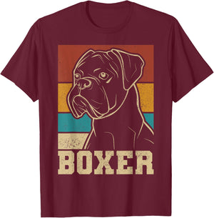 Dog Lover Dog Owner Retro Pet Animal Outfit Vintage Boxer T-Shirt - T-Shirt | Maroon