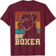 Dog Lover Dog Owner Retro Pet Animal Outfit Vintage Boxer T-Shirt - T-Shirt | Maroon
