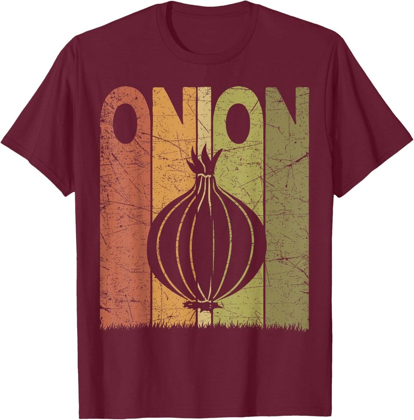 Onion Vintage Onion Farmer Retro Vegetables Farmer T-Shirt - T-Shirt | Maroon