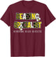Retro Reading Specialist Bee Reading Interventionist Squad T-Shirt - T-Shirt | Maroon