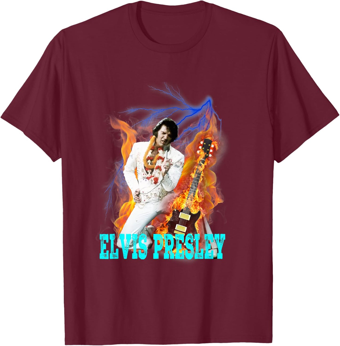 Elvis Presley_004 , black T-Shirt - T-Shirt | Maroon