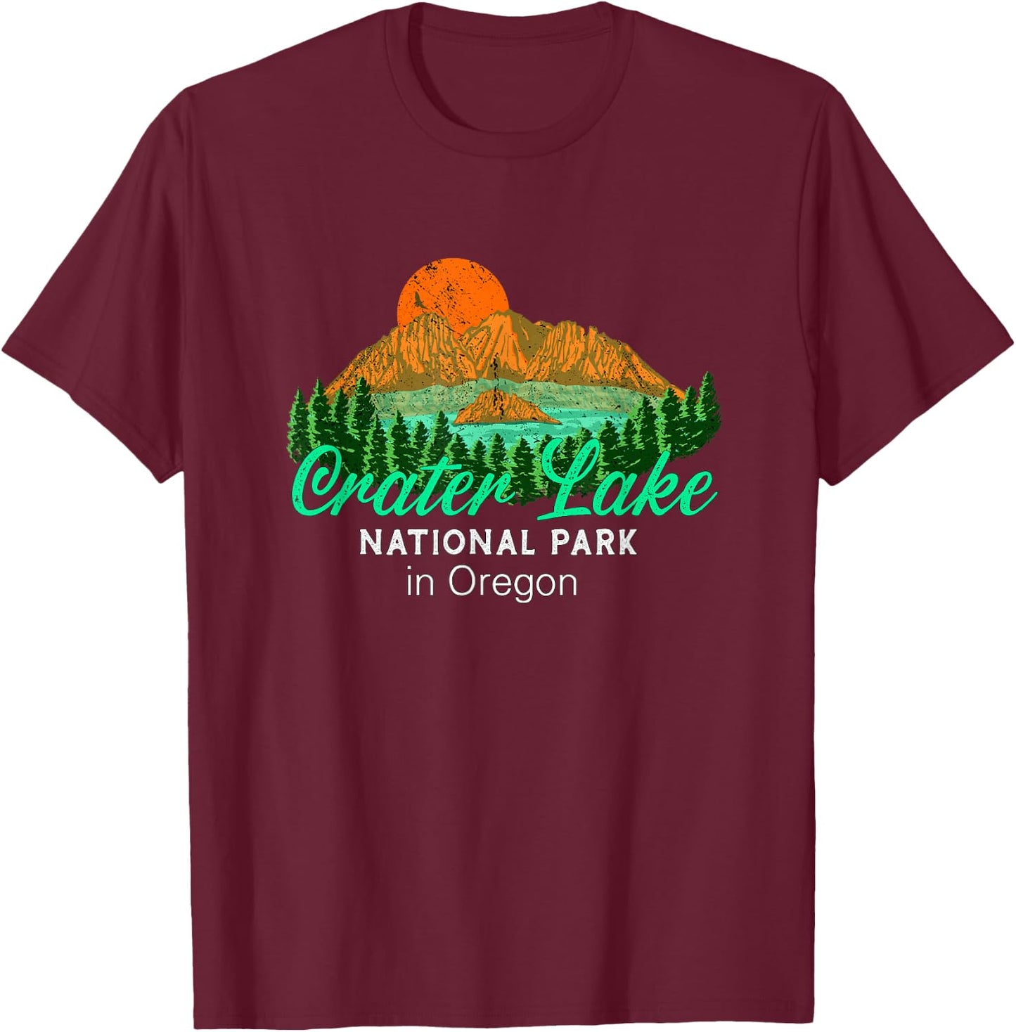 Crater Lake National Park Oregon T-Shirt - T-Shirt | Maroon