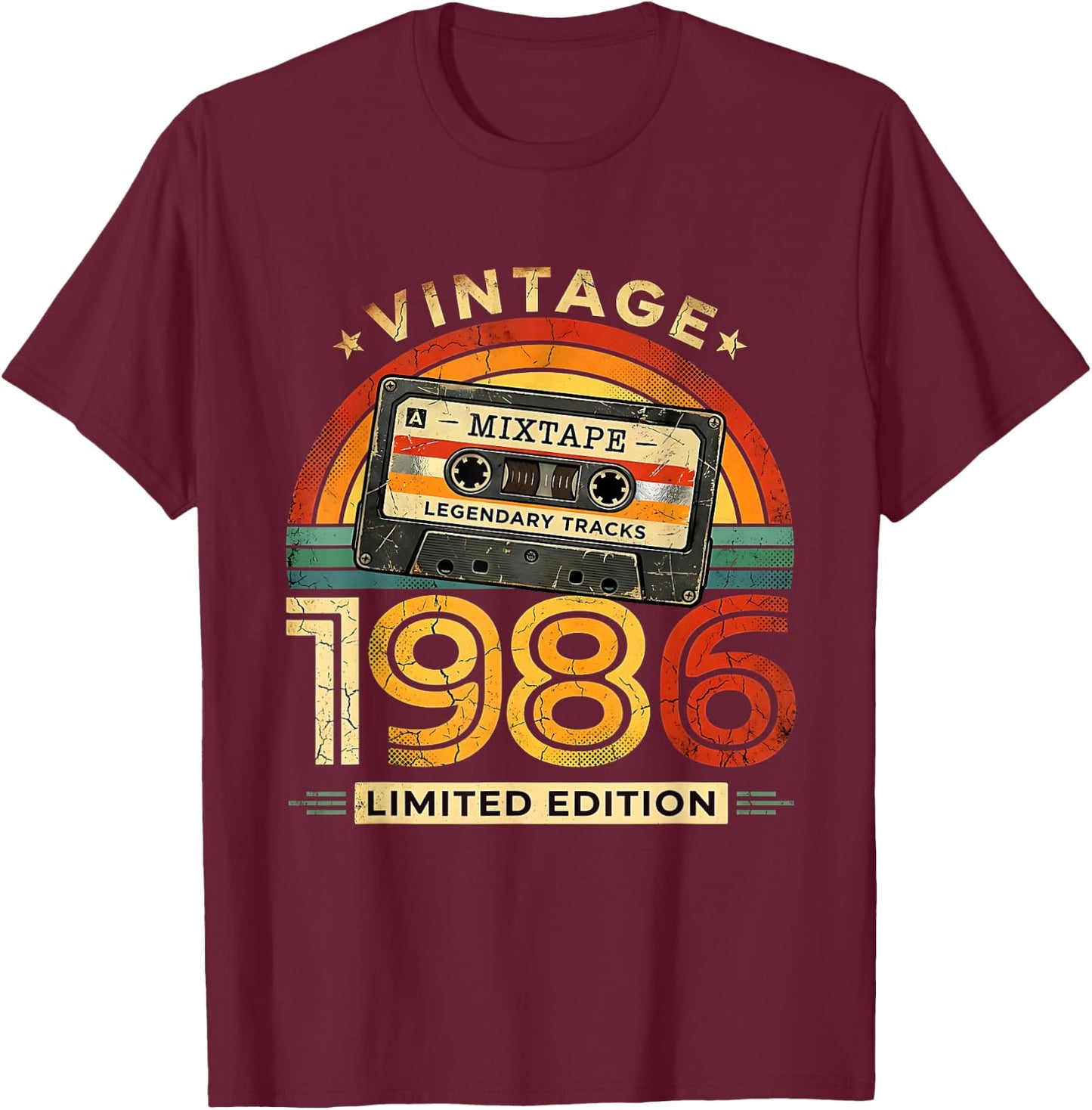 40 Geburtstag Mann Retro Vintage Limited Edition Deko lustig T-Shirt - T-Shirt | Maroon