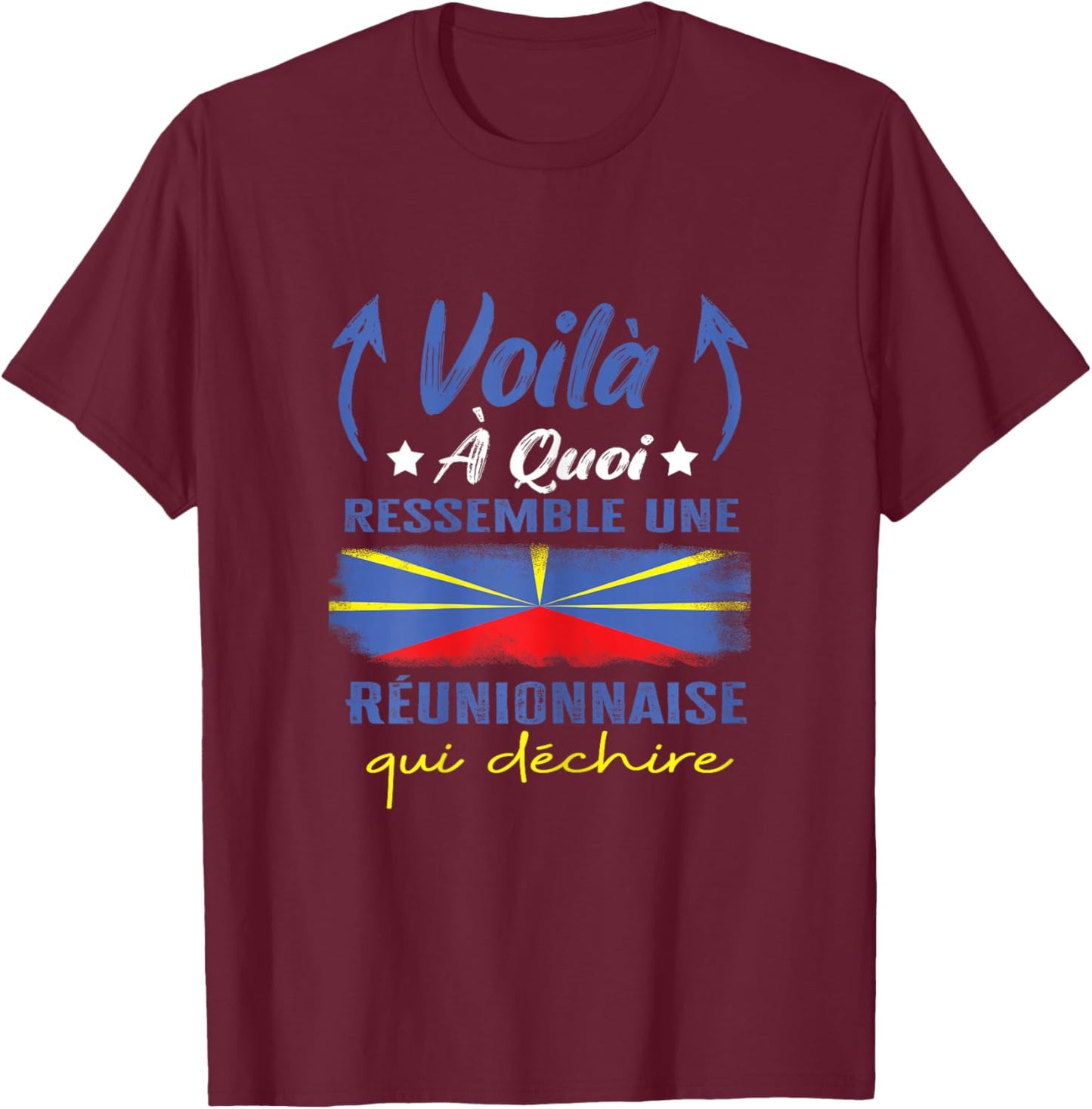 Reunionnaise 974 tears humour la reunion women's Gift, Black T-Shirt - T-Shirt | Maroon