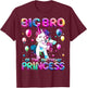 Brother of the Birthday Princess Girl Flossing Unicorn Bro T-Shirt - T-Shirt | Maroon