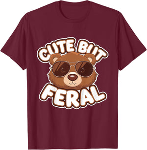 Cute Brown Bear Kids T-Shirt - T-Shirt | Maroon
