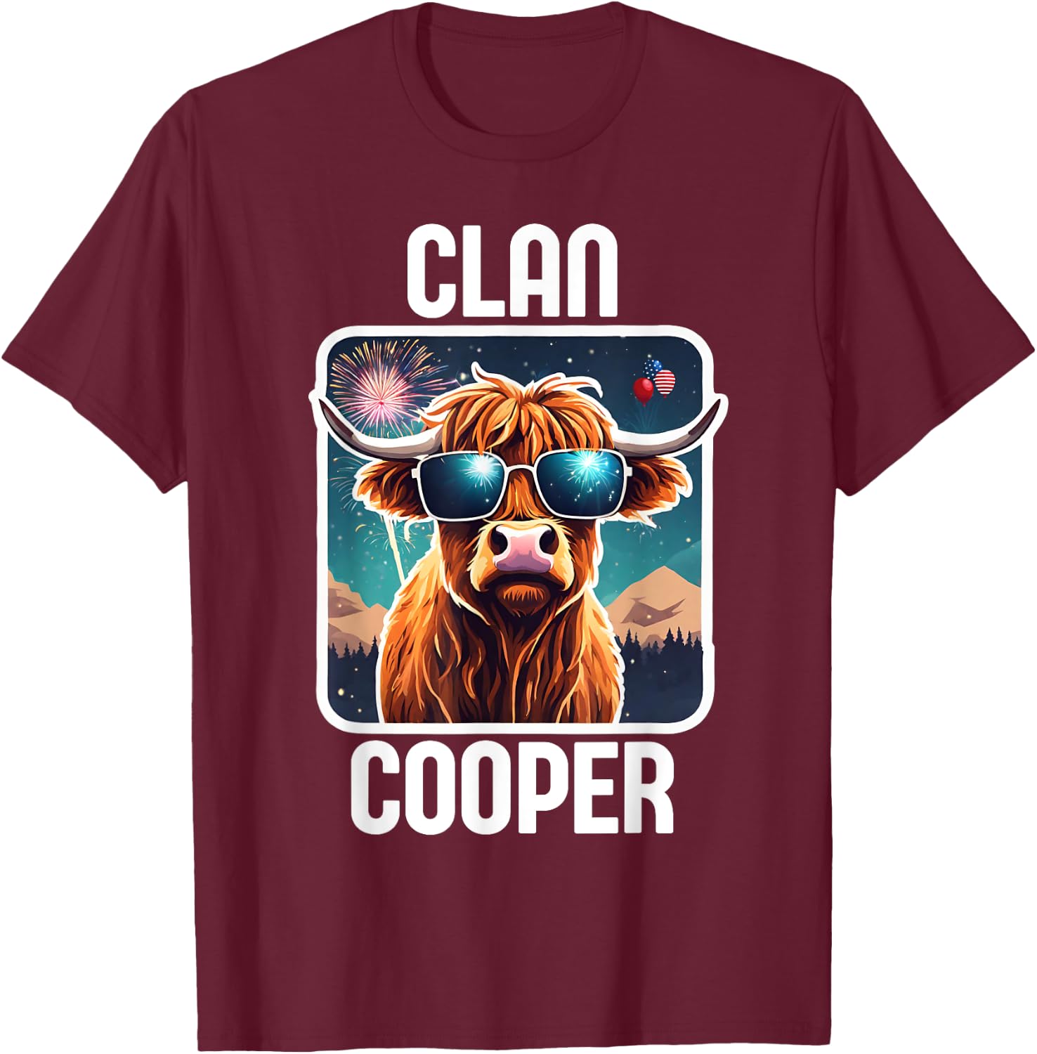 Cooper Clan 4th July Scottish Family Name USA Party T-Shirt - T-Shirt | Maroon