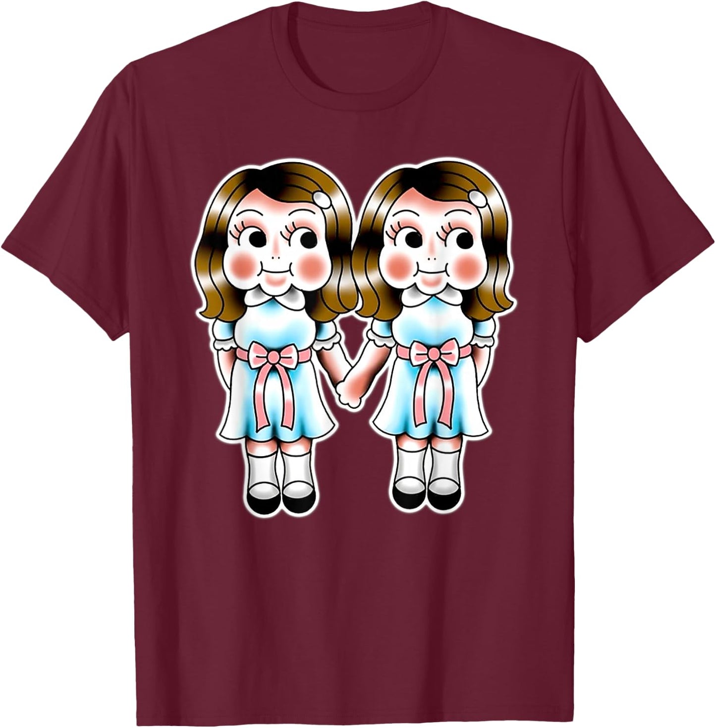 Kewpie Baby Twin Girls Twins T-Shirt - T-Shirt | Maroon