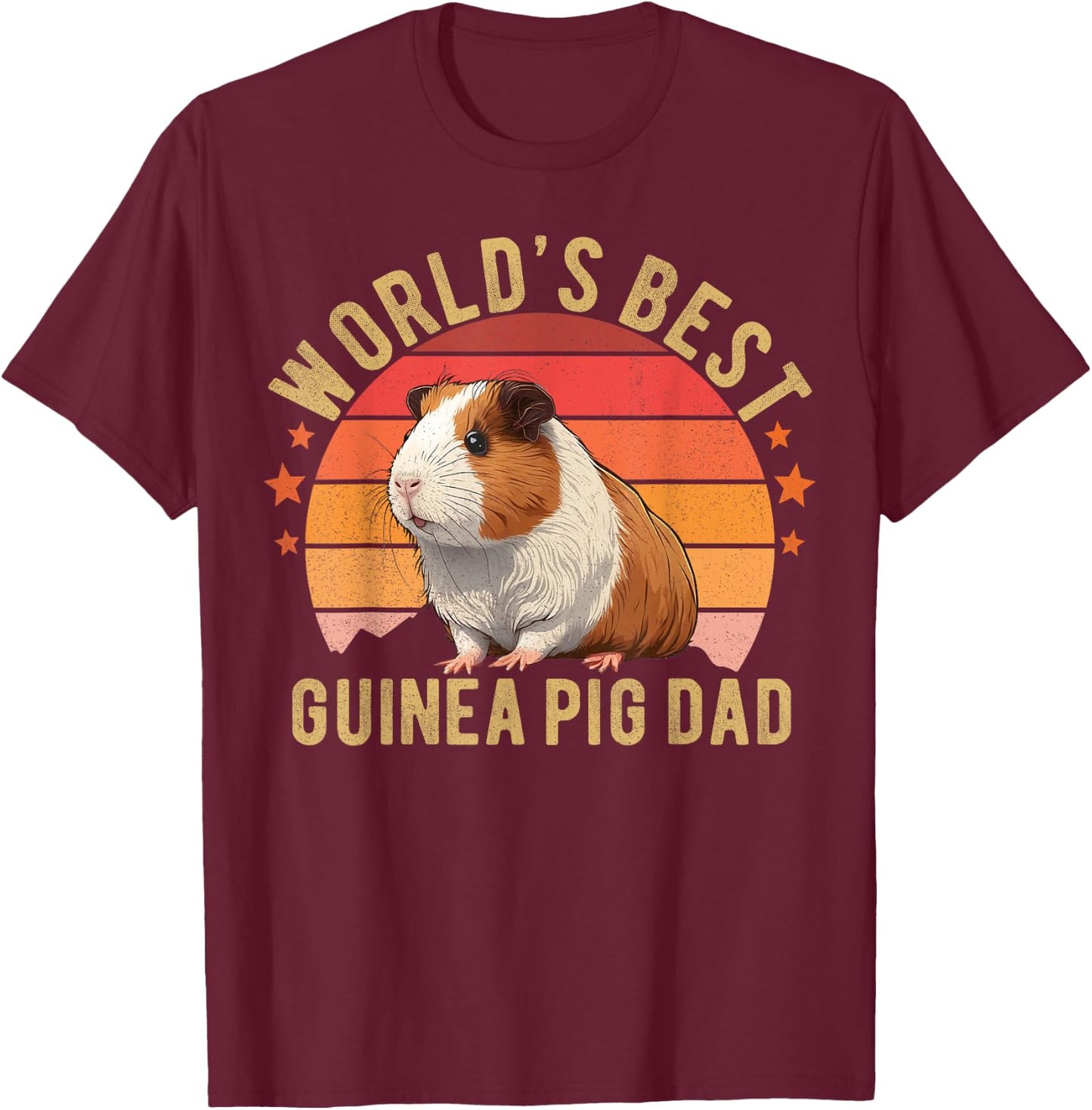 Guinea Pig Shirt Worlds Best Guinea Pig Dad Furry Potato T-Shirt - T-Shirt | Maroon