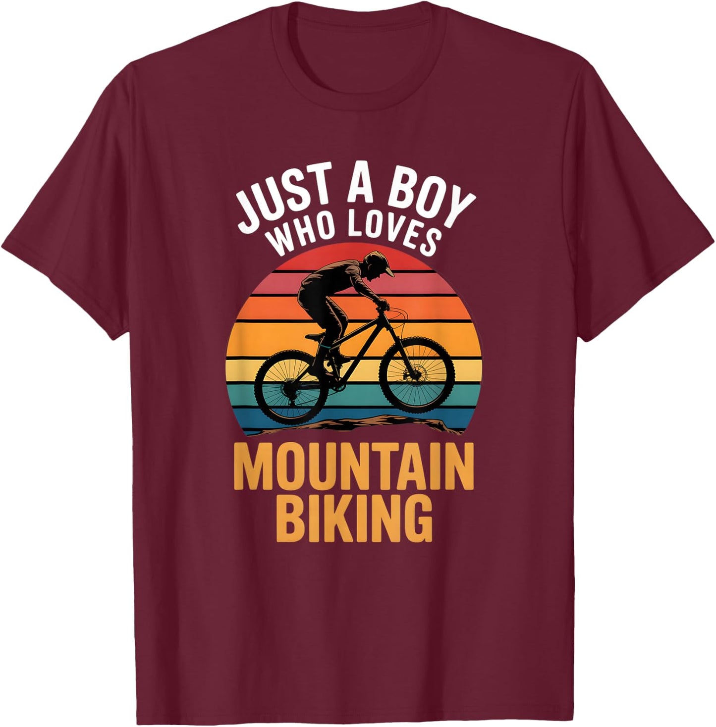 Boys Mountain Biking T-Shirt - T-Shirt | Maroon