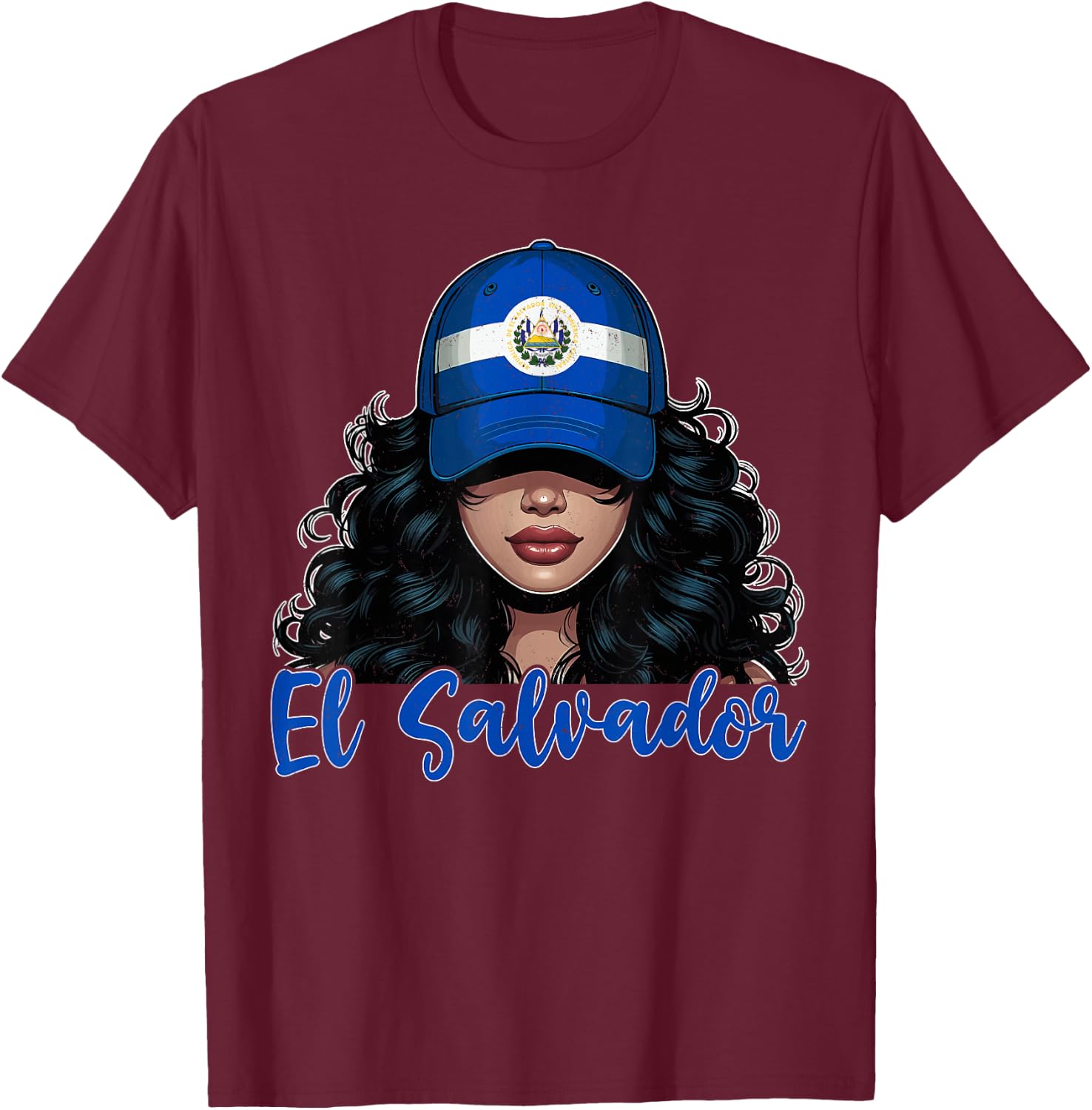 Salvadoran Girl El Salvador Flag Proud Salvadorena Women T-Shirt - T-Shirt | Maroon