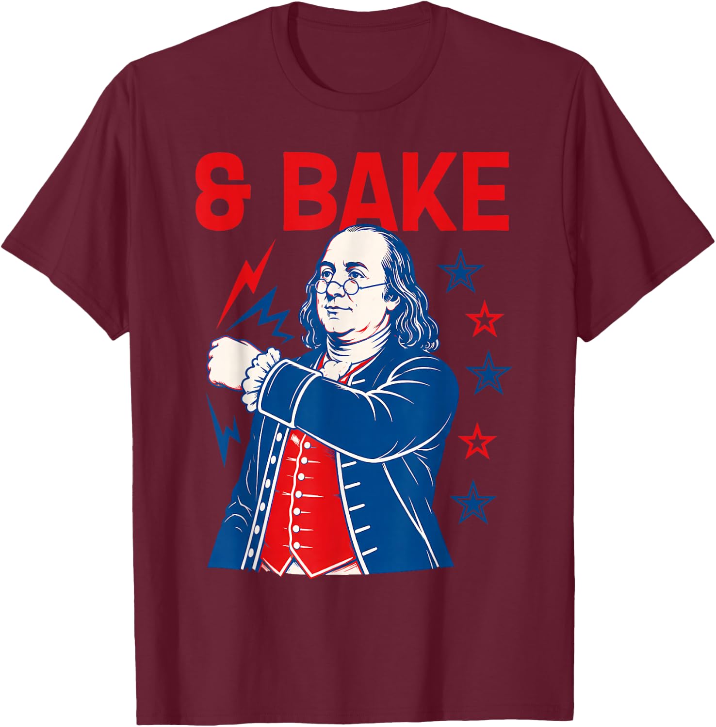 Funny Shake and Bake 4th of July Couple Matching T-Shirt - T-Shirt | Maroon