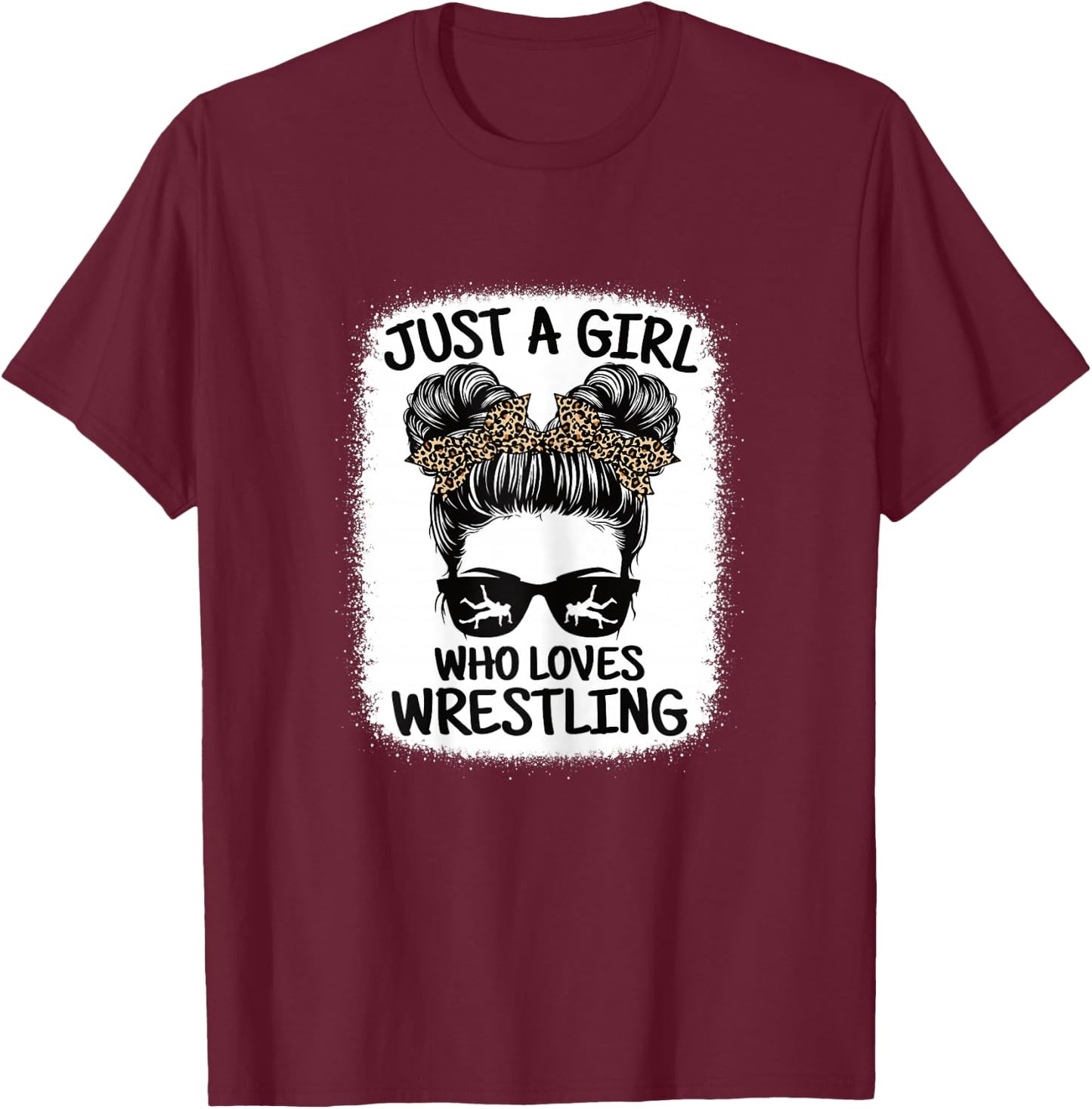 Just A Girl Who Loves Wrestling Funny Wrestle Lover Wrestler T-Shirt - T-Shirt | Maroon