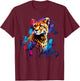 Cool Cheetah on colorful painted Cheetah T-Shirt - T-Shirt | Maroon