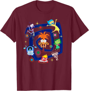 Disney and Pixar's Inside Out 2 Emotional Spiral Anxiety , Black, S T-Shirt - T-Shirt | Maroon