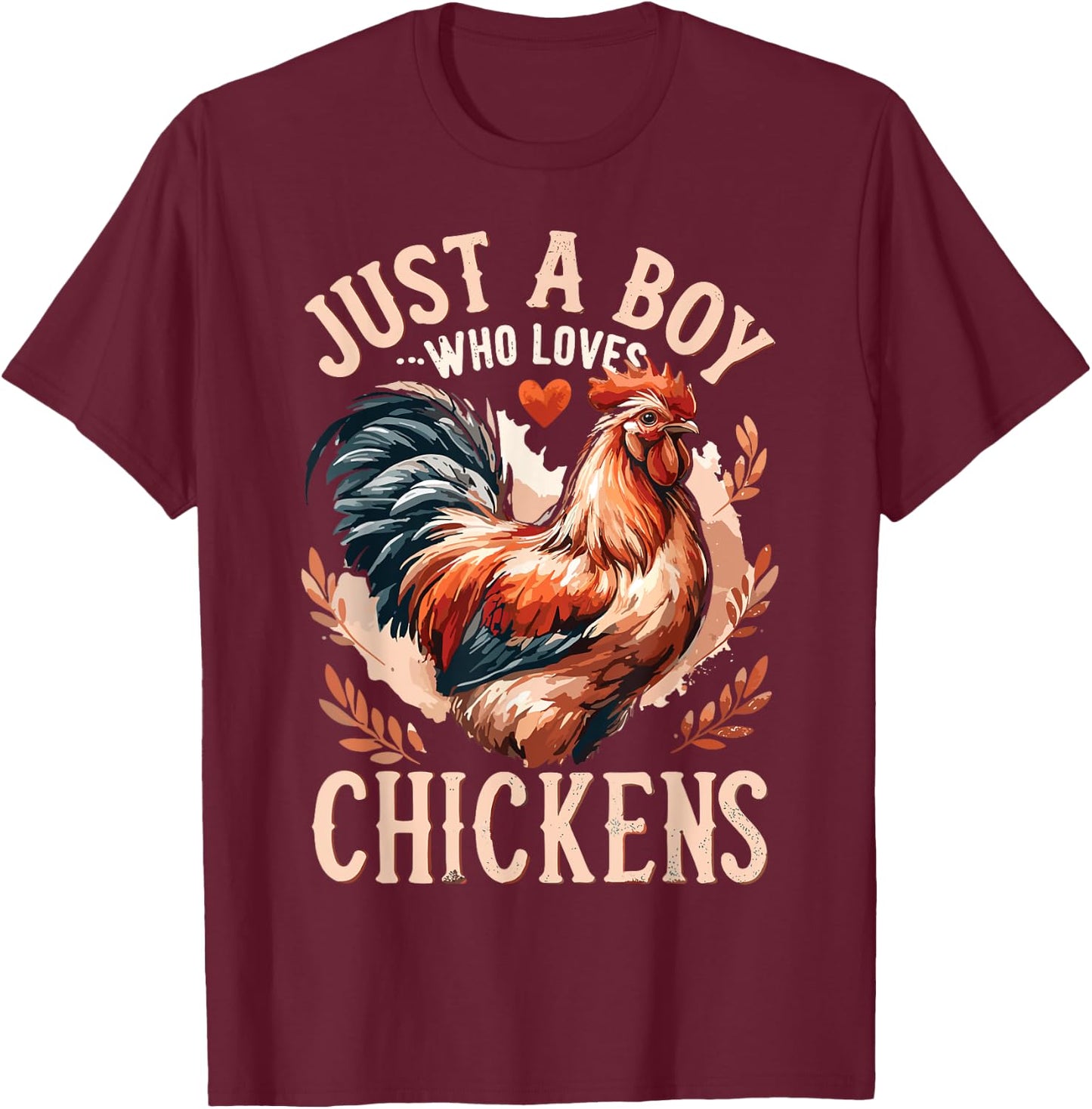 Chicken Lover Farmer Hen Farming Chicken Kids T-Shirt - T-Shirt | Maroon