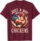 Chicken Lover Farmer Hen Farming Chicken Kids T-Shirt - T-Shirt | Maroon