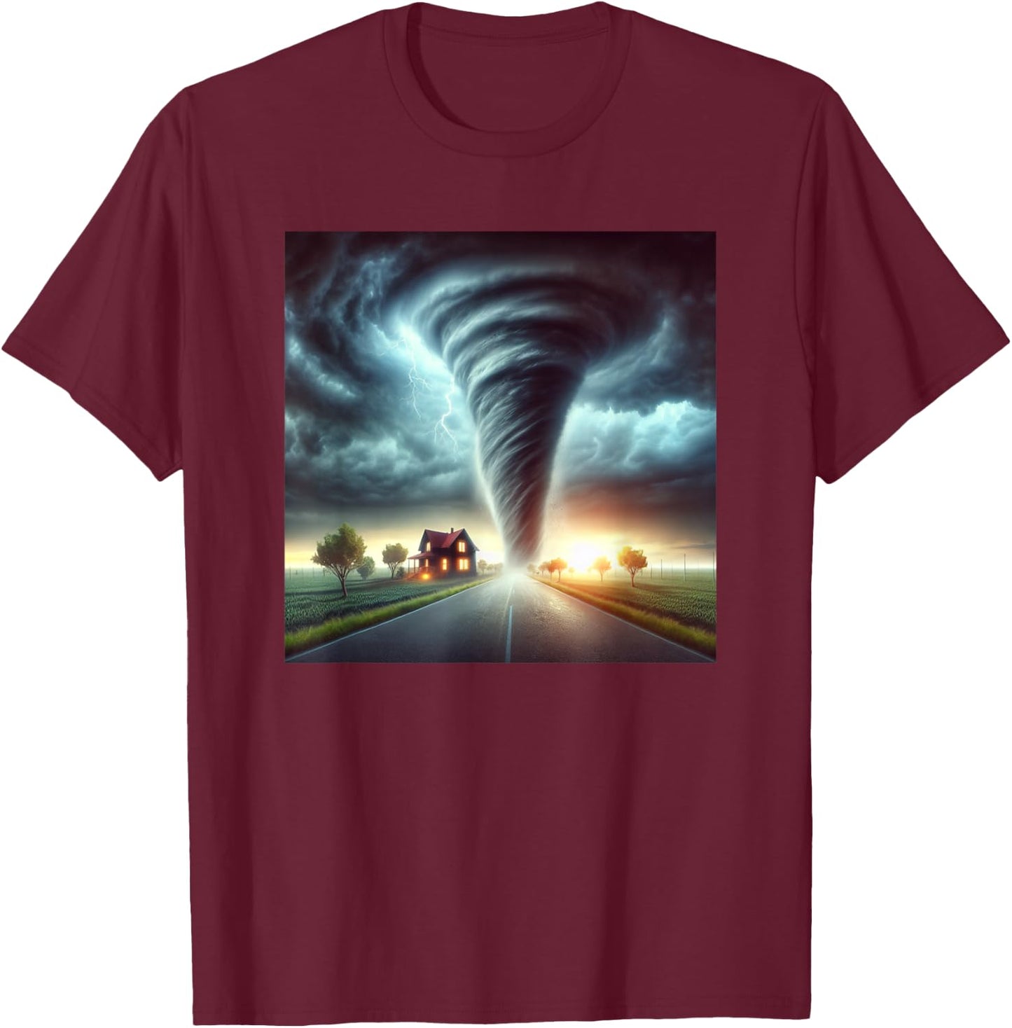 Meteorologist Storm Tornado Hurricane , Black, S T-Shirt - T-Shirt | Maroon