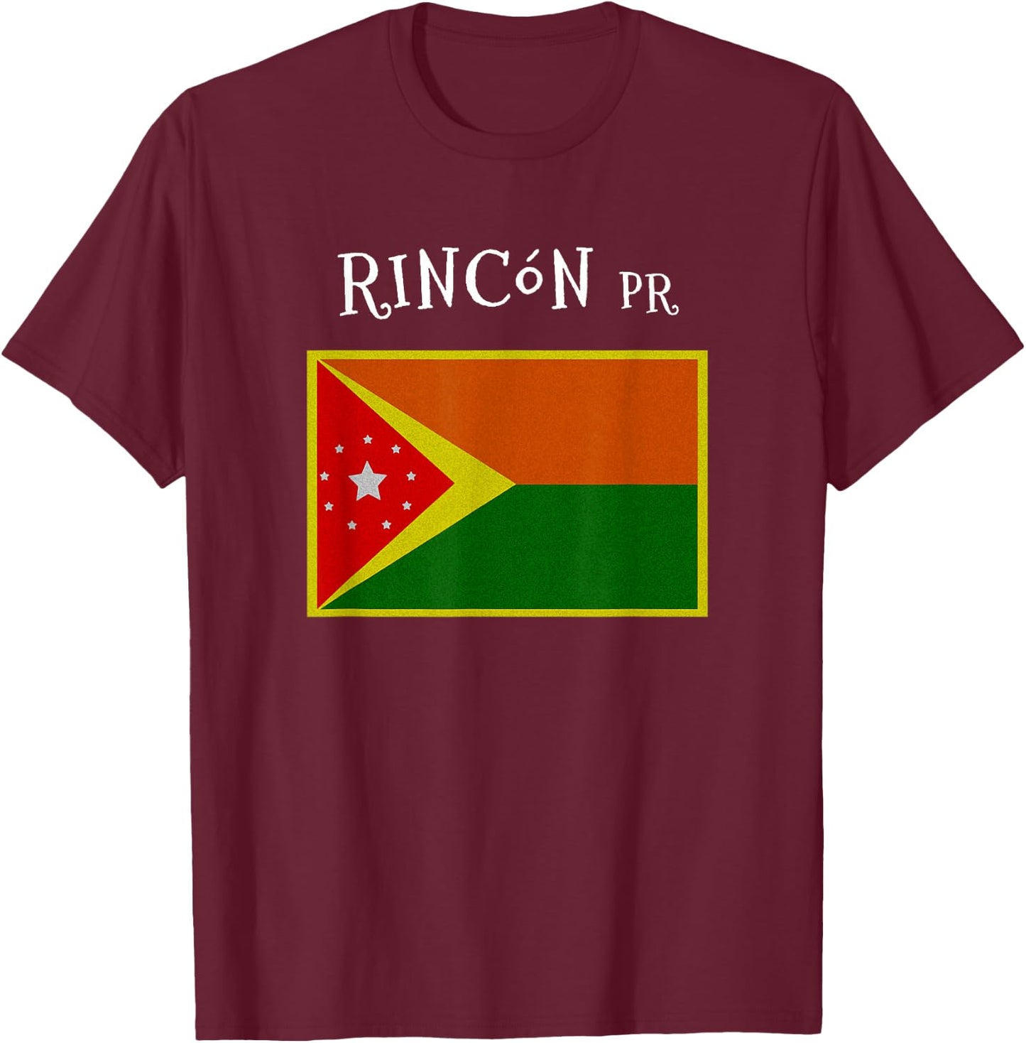 Rincon Puerto Rico Flag T-Shirt - T-Shirt | Maroon