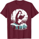 Penguin Reading A Book - Vintage Graphic Bookworm Lover T-Shirt - T-Shirt | Maroon