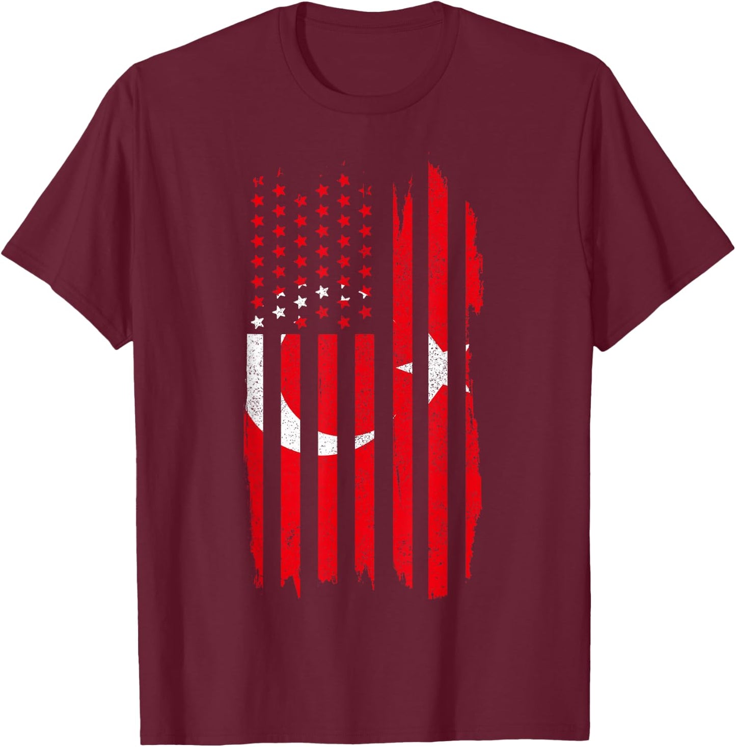 Turkey Pride Turkish American Flag Roots Heritage Turkiye T-Shirt - T-Shirt | Maroon