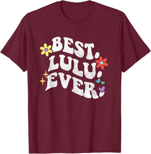 Retro Groovy Best Lulu Ever Name Mother's Day Daughter T-Shirt - T-Shirt | Maroon