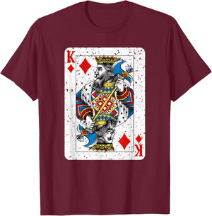 King of Diamonds Deck of Playing Cards Vintage Retro Style T-Shirt - T-Shirt | Maroon