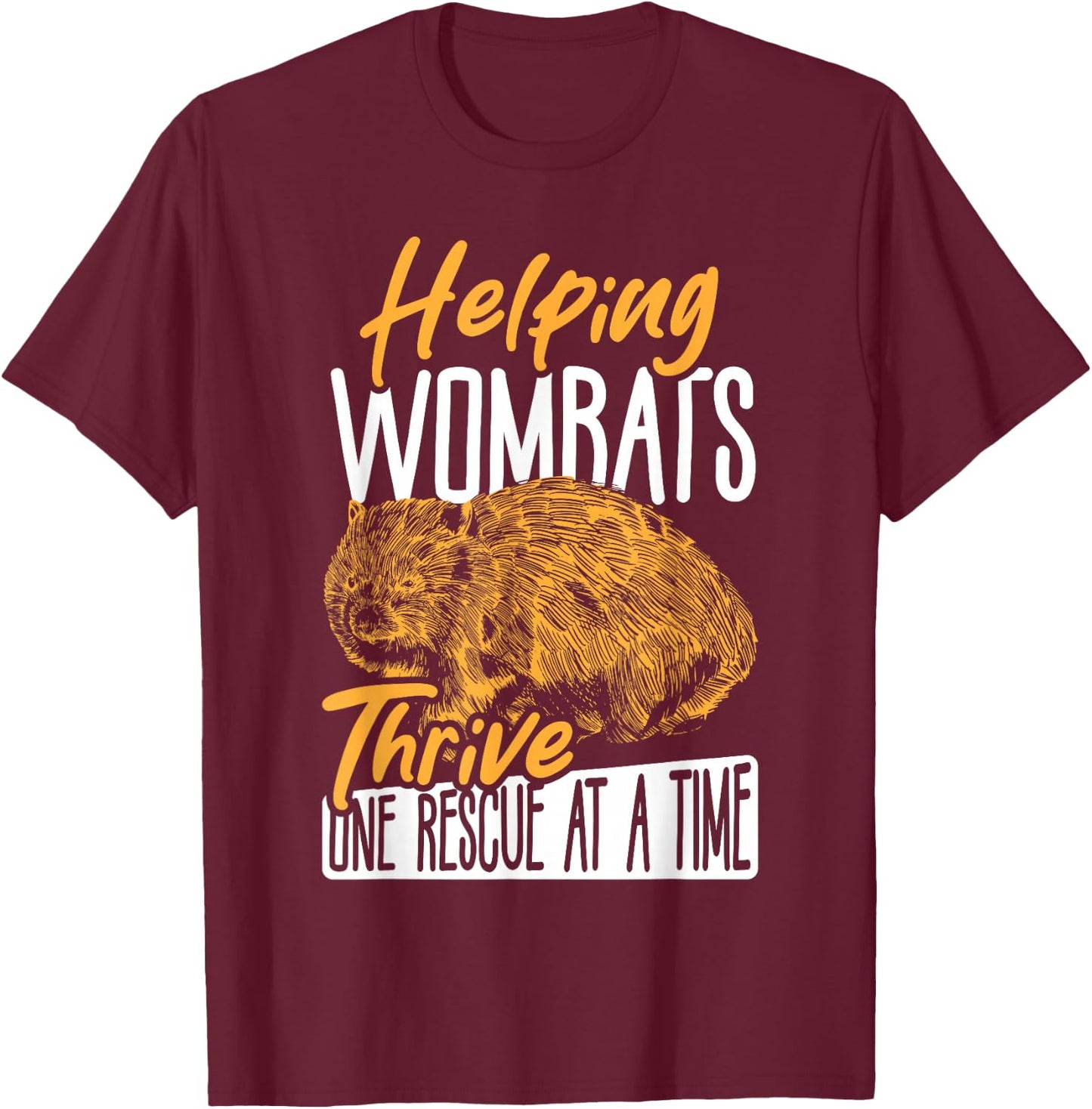 Helping Wombats Thrive, One Rescue at a Time Wombat Rescue T-Shirt - T-Shirt | Maroon
