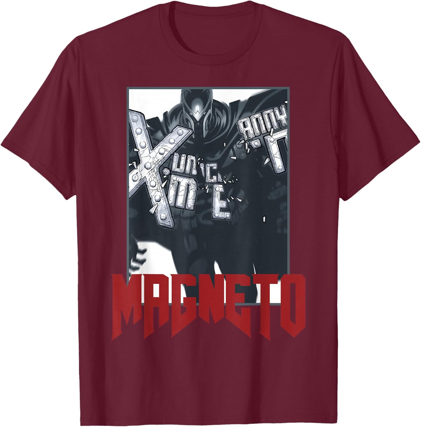 Marvel X-Men Magneto Uncanny Magnetic Poster Graphic T-Shirt - T-Shirt | Maroon