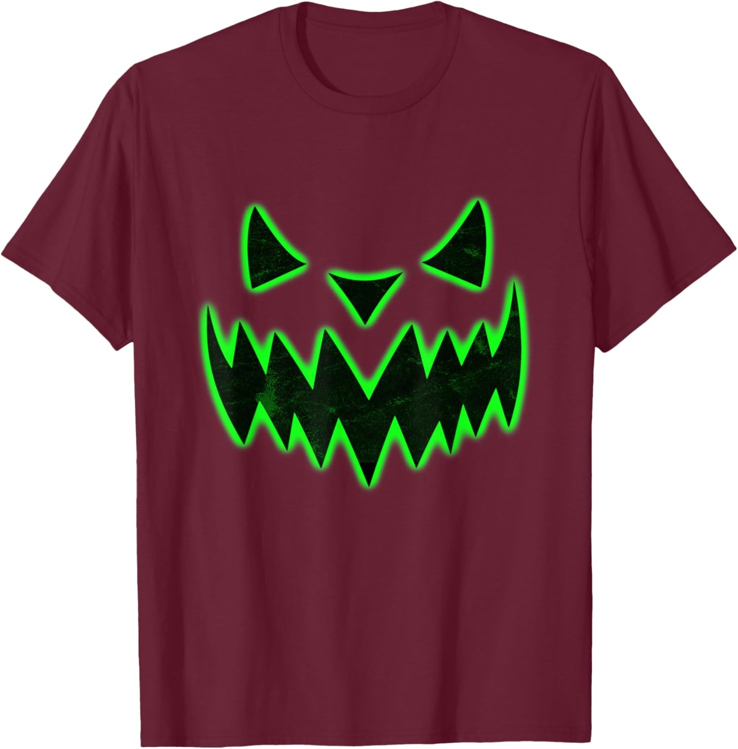 Scary green Pumpkin Halloween Halloween Costume T-Shirt - T-Shirt | Maroon
