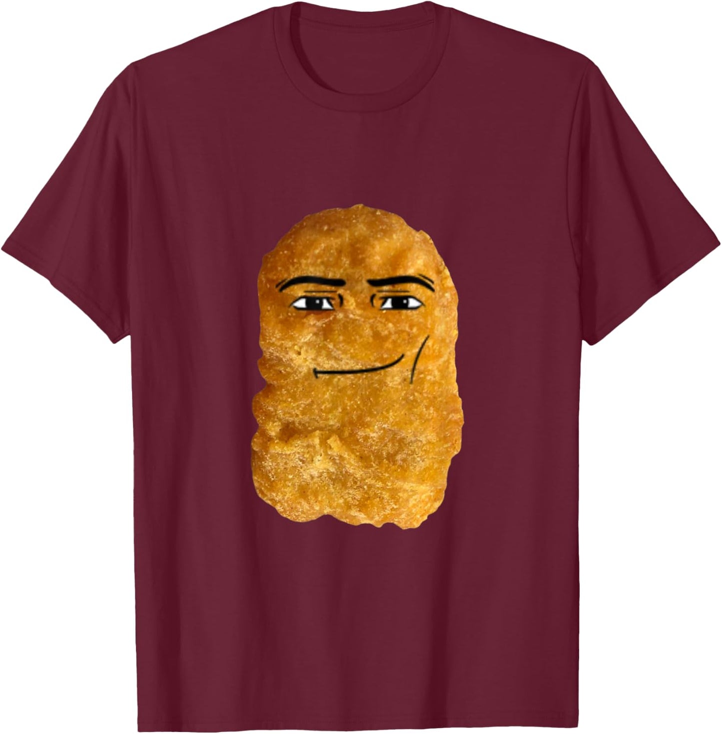 Chicken Nugget Man Face Cowboy Meme T-Shirt - T-Shirt | Maroon