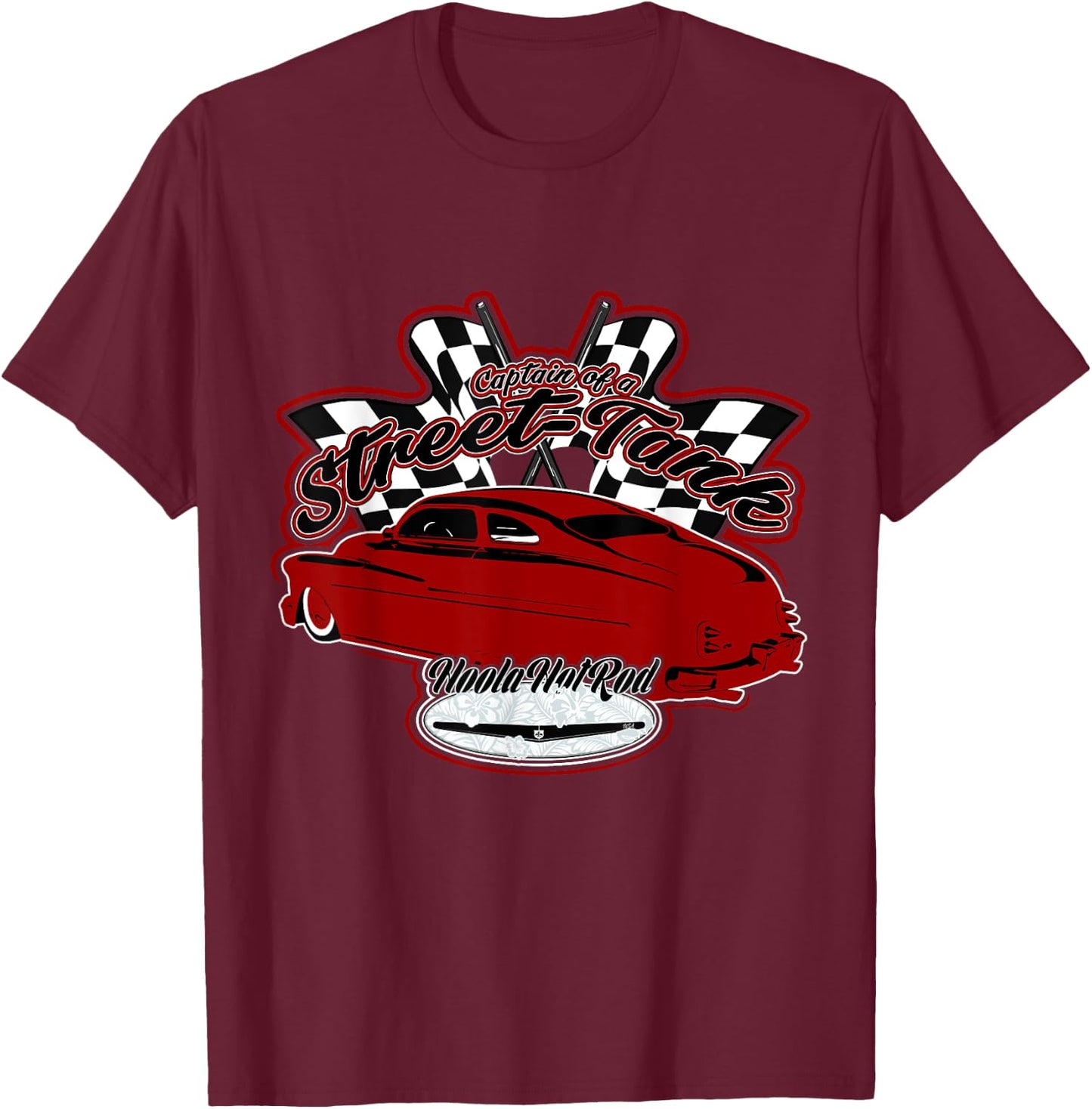 40s Leadsled,Lead Sled,top,chopped Mercury,Hot Rod,Clip Art T-Shirt - T-Shirt | Maroon