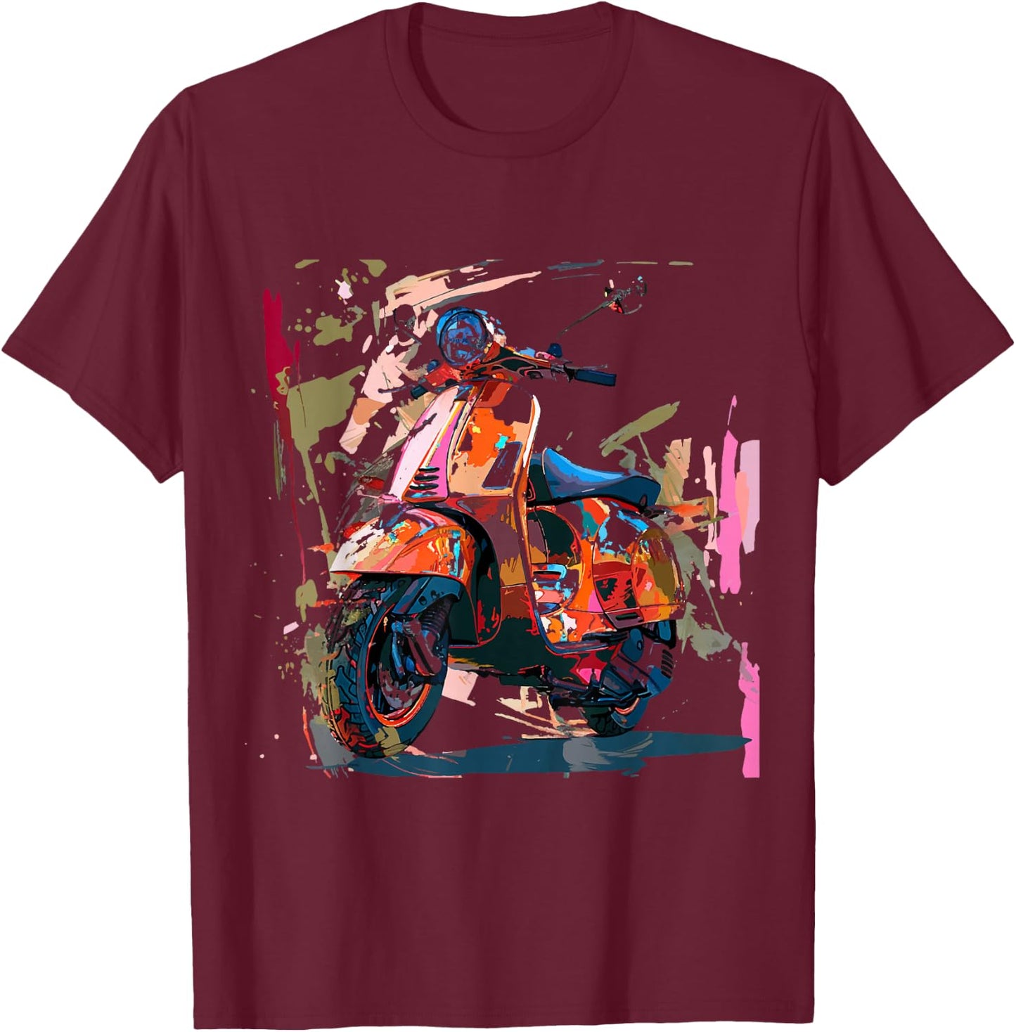 Scooter Moped Scooter Scooter Gift , gray T-Shirt - T-Shirt | Maroon