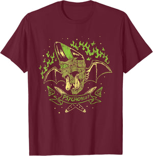 Psychobilly Horror Punk Rock (HR) Zombie Bat T-Shirt - T-Shirt | Maroon