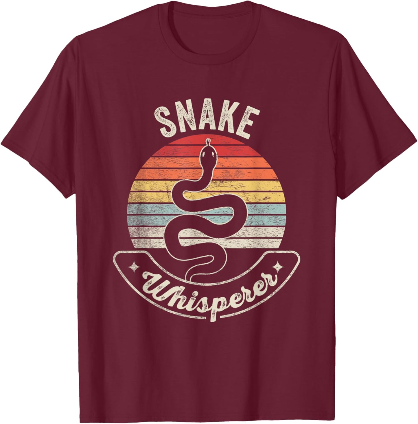 Retro Vintage Snake Whisperer Snake Lover Funny Snake T-Shirt - T-Shirt | Maroon
