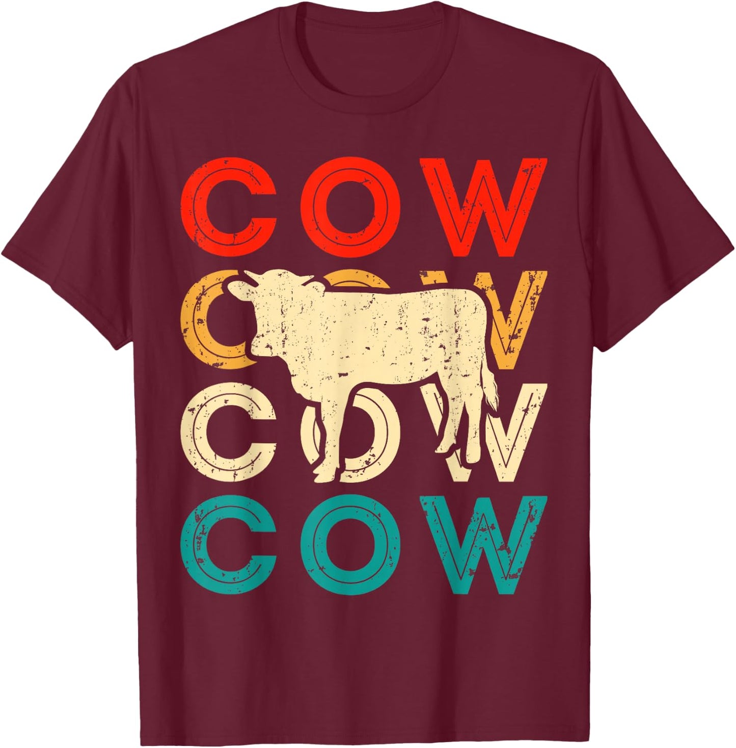 Cow Cow Cow T-Shirt - T-Shirt | Maroon