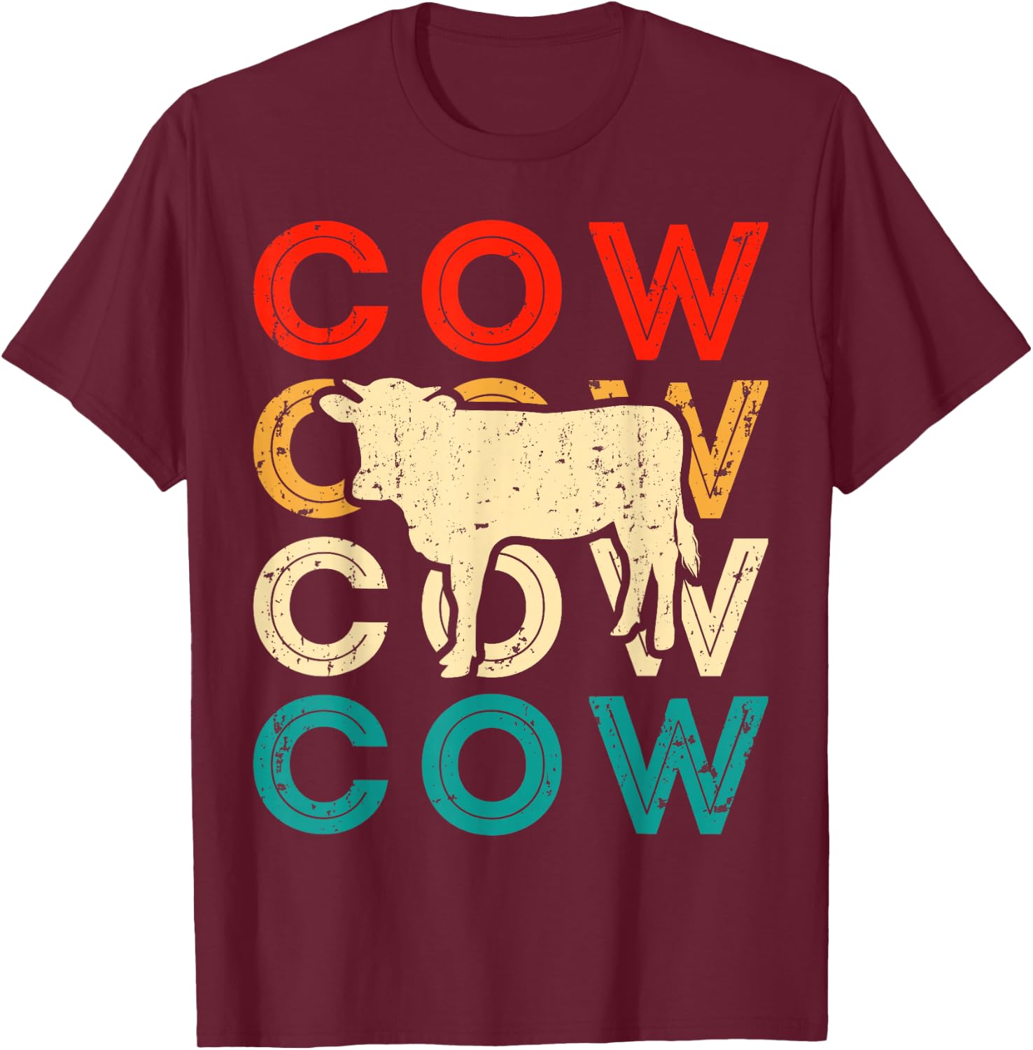Cow Cow Cow T-Shirt - T-Shirt | Maroon