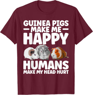 Funny Guinea Pig Clothes Men Women Rodent Guinea Pig Lover T-Shirt - T-Shirt | Maroon