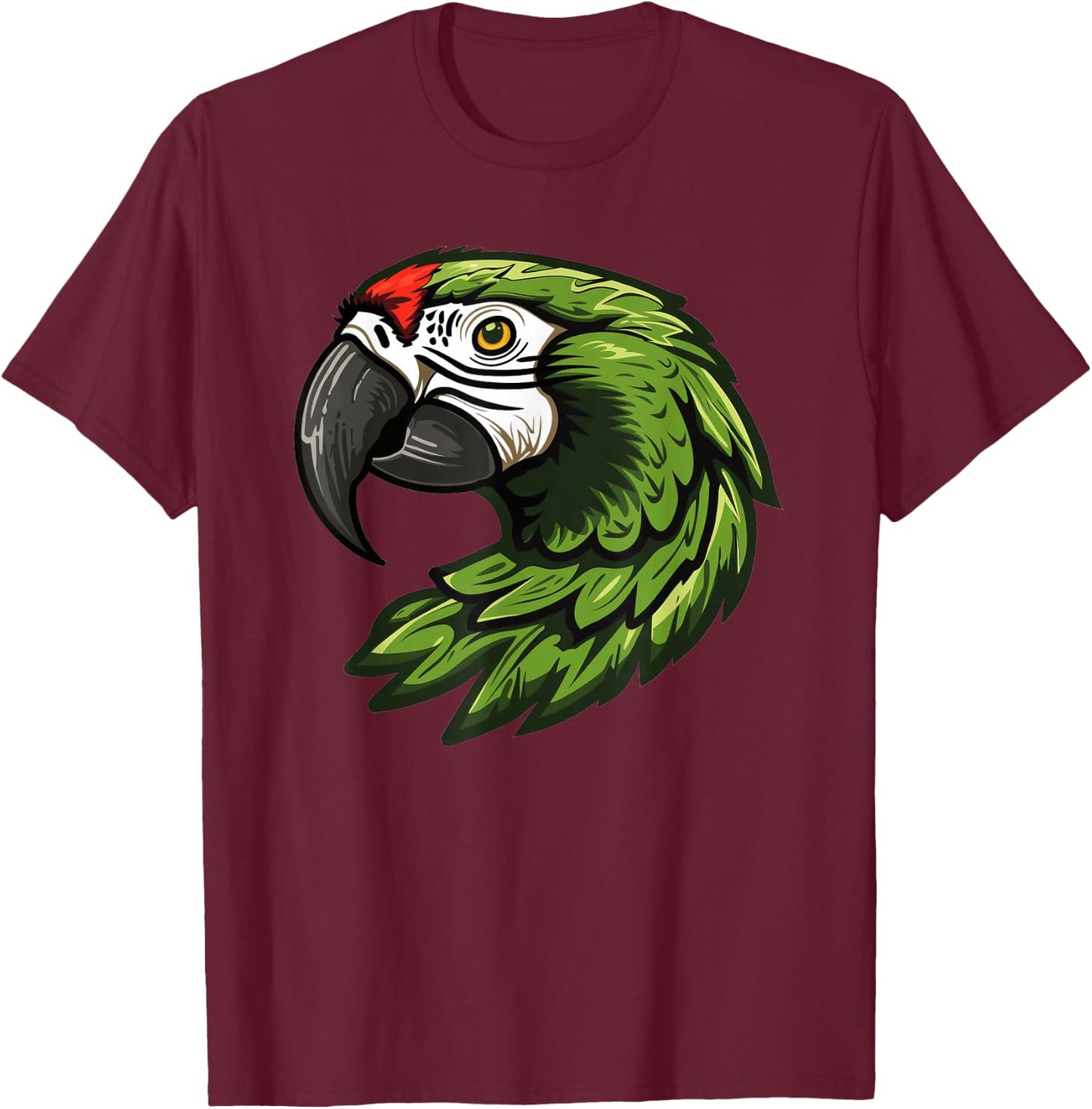 Military Macaw Logo Design T-Shirt - T-Shirt | Maroon