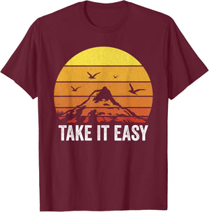 Retro Take It Easy Shirt Vintage Outdoors Camping T-Shirt - T-Shirt | Maroon