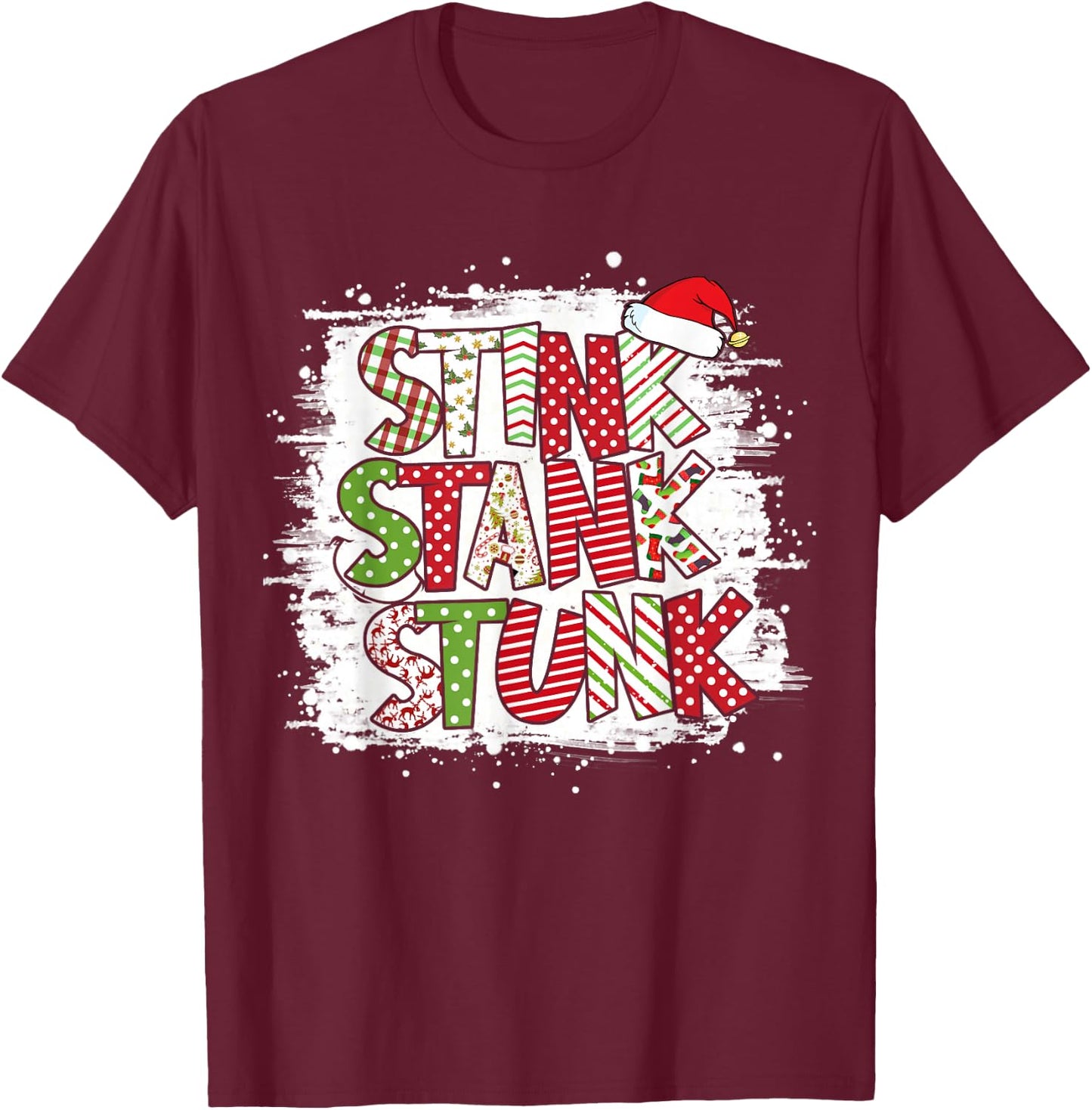Christmas 2025 Stink Stank Stunk Family Matching Xmas T-Shirt - T-Shirt | Maroon