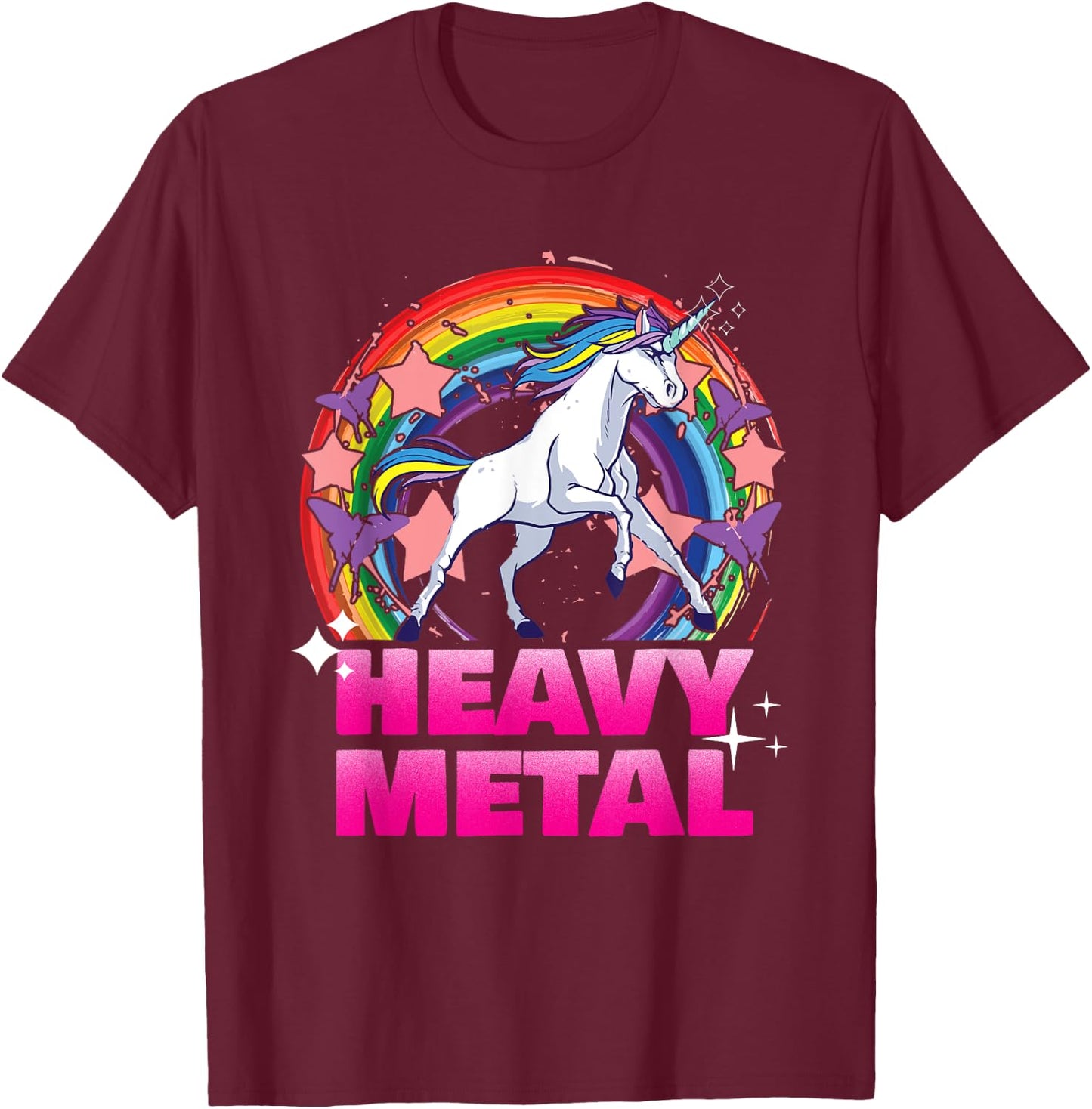Unicorn Heavy Funny T-Shirt - T-Shirt | Maroon