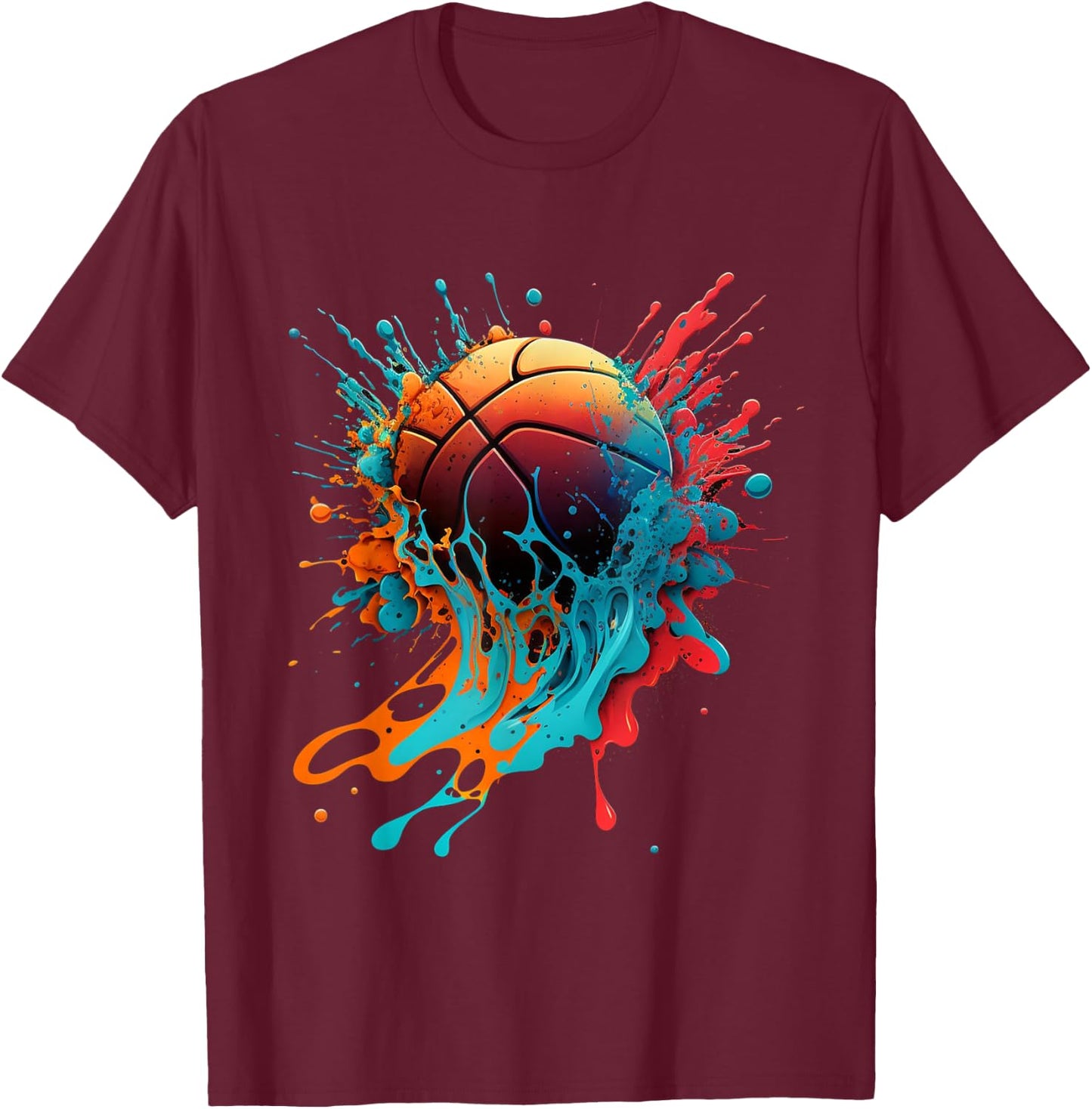 Basketball Splash Baller Basketball Player Team Player T-Shirt - T-Shirt | Maroon