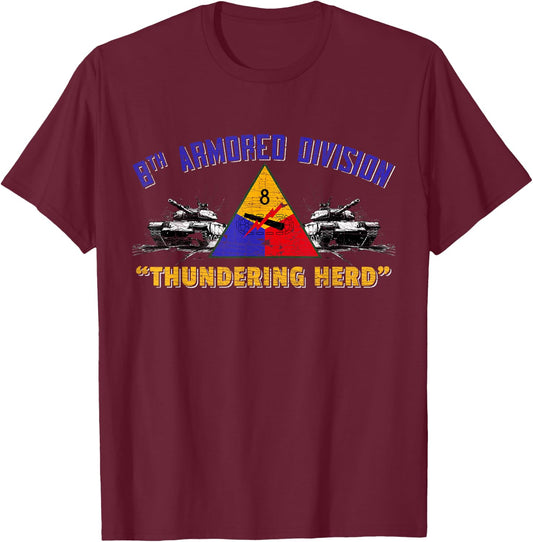 Veteran 8th Armored Division Iron Snake Vintage Gifts T-Shirt - T-Shirt | Maroon