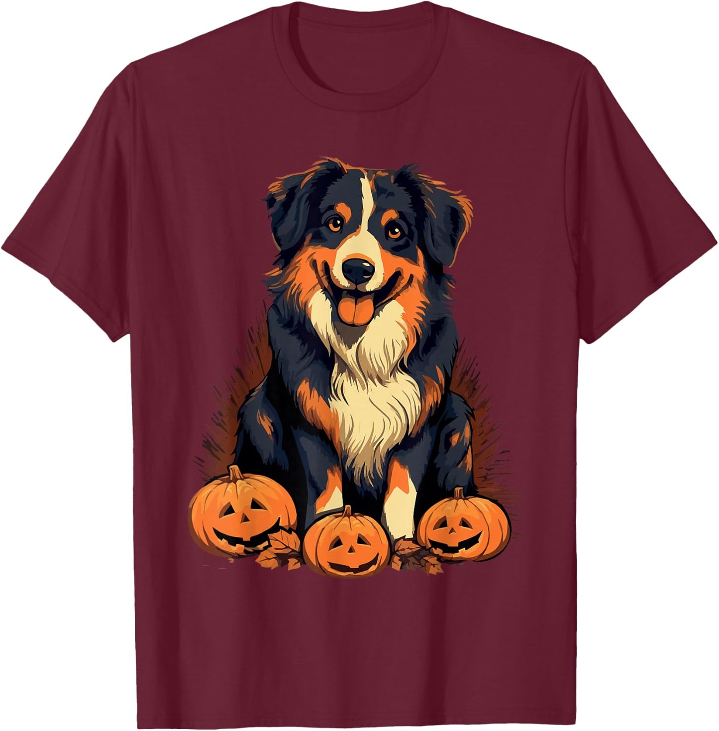 Australian Shepherd Halloween Aussie T-Shirt - T-Shirt | Maroon