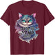 Cheshire Cat We're All MAD Here Alice in Wonderland Quote , black T-Shirt - T-Shirt | Maroon