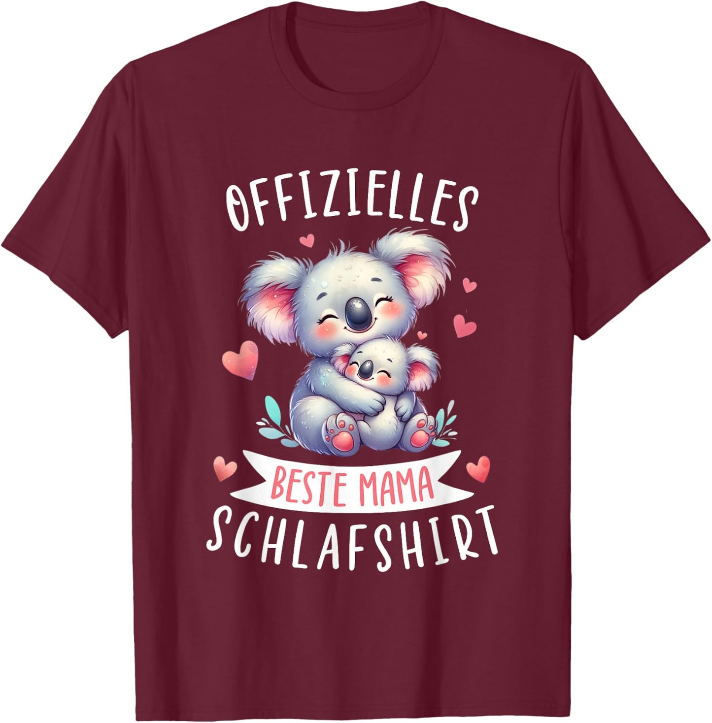 Offizielles Beste Mama Schlafshirt Muttertag Koalabär Mama T-Shirt - T-Shirt | Maroon