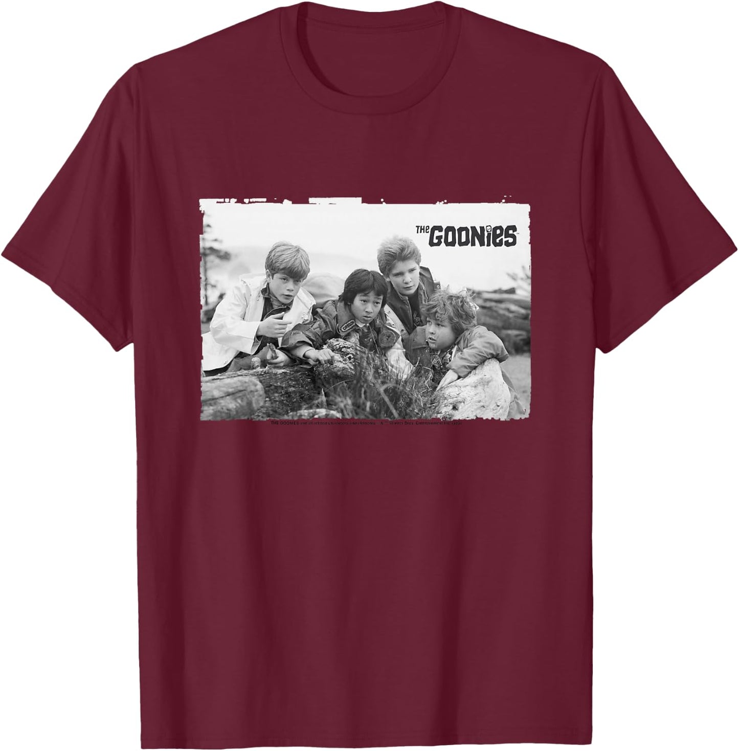 The Goonies Gang Mikey Data Mouth & Chunk Kids T-Shirt - T-Shirt | Maroon