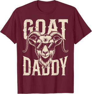 Vintage Goat Dad Goat Lovers Daddy Father's Day T-Shirt - T-Shirt | Maroon