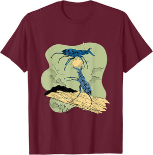 Stag beetle fights against other beetles Animal Bugs Insects T-Shirt - T-Shirt | Maroon